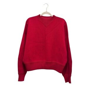 Isabel Etoile Marant Wool Cotton Sweater Holiday Preppy Peasant Red Sz 40/US 8 M